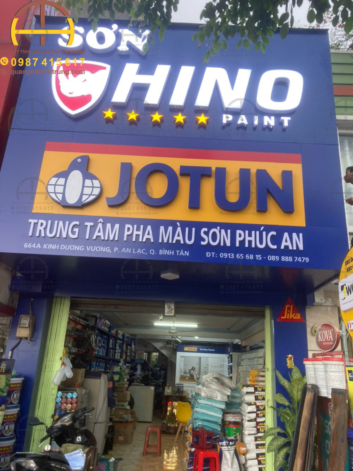 Thi công chuỗi bảng hiệu quảng cáo cho các nhà phân phối Sơn HINO trên toàn quốc.
